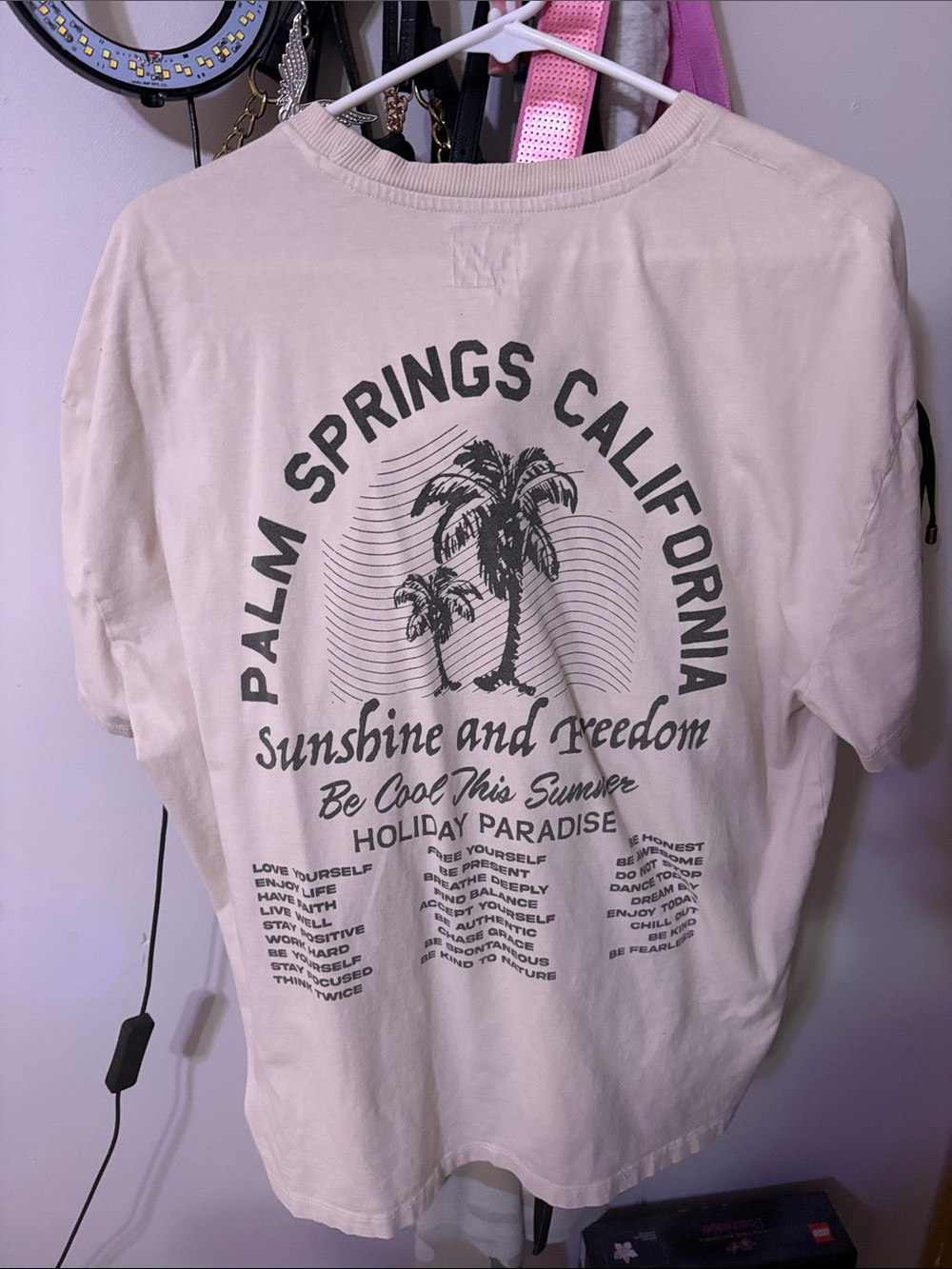 Palm Springs California Graphic Tee - Beige
